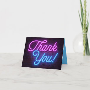 Hartelijk dank voor Neon Lights Bedankkaart
