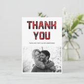 Hartelijk dank voor Rustic Red Pset-fotokaart Kaart (Staand voorkant)