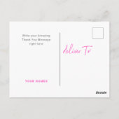 Hartelijk dank voor Silver Faux Folie Neon Fuchsia Briefkaart (Achterkant)