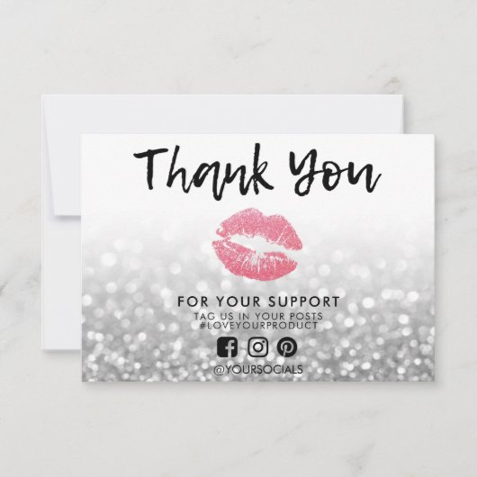 Hartelijk dank voor Silver Pink Lips Media Insert (Voorkant)