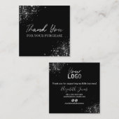 Hartelijk dank voor uw aankoop Black Silver Glitte Vierkante Visitekaartje (Voorkant / Achterkant)