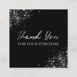 Hartelijk dank voor uw aankoop Black Silver Glitte Vierkante Visitekaartje