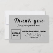 Hartelijk dank voor uw aankoop - Grijze platte kaa Bedankkaart (Voorkant)