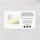 Hartelijk dank voor uw aankoop in Gold Visitekaartje (Achterkant)