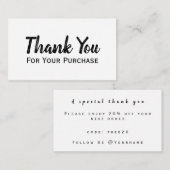 Hartelijk dank voor uw aankoop - modern, minimaal  notitiekaartje (Voorkant / Achterkant)