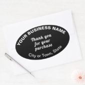 Hartelijk dank voor uw aankoop op de zwarte ovale  ovale sticker (Envelop)