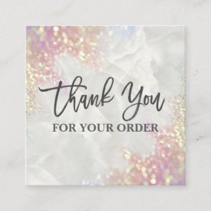 Hartelijk dank voor uw aankoop Opal Glitter Marble Vierkante Visitekaartje