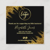 Hartelijk dank voor uw aankoop van Gold Glitter Vierkante Visitekaartje (Achterkant)