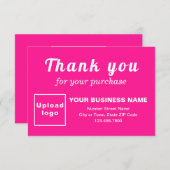 Hartelijk dank voor uw aanschaf met een roze platt bedankkaart (Voorkant / Achterkant)