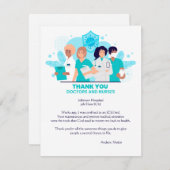 Hartelijk dank voor uw artsen en verpleegkundigen bedankkaart (Voorkant / Achterkant)