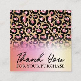 Hartelijk dank voor uw bestelbon en holografische  vierkante visitekaartje