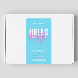 Hartelijk dank voor uw bestelling Blauw roze   HAL Etiket