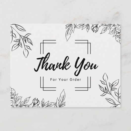 Hartelijk dank voor uw bestelling briefkaart (Voorkant)