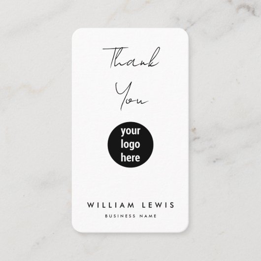 Hartelijk dank voor uw bestelling en pictogrammen visitekaartje (Voorkant)