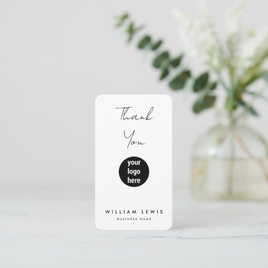 Hartelijk dank voor uw bestelling en pictogrammen visitekaartje (Staand voorkant)