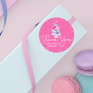Hartelijk dank voor uw bestelling Fun Bakery Cake Ronde Sticker