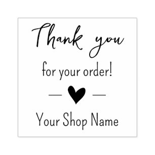Hartelijk dank voor uw bestelling in de winkel 	rubberstempel