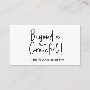 Hartelijk dank voor uw bestelling, kleine branding visitekaartje