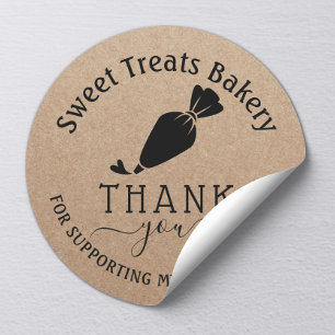 Hartelijk dank voor uw bestelling Rustic Kraft Ronde Sticker