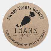 Hartelijk dank voor uw bestelling Rustic Kraft Ronde Sticker (Voorkant)