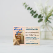 Hartelijk dank voor uw bestelling visitekaartje (Staand voorkant)