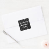 Hartelijk dank voor uw bestelling Zwarte Witte Kla Vierkante Sticker (Envelop)