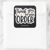 Hartelijk dank voor uw bestelsticker vierkante sticker (Tas)