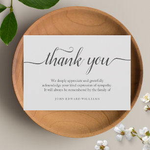 Hartelijk dank voor uw briefkaart Bereavement