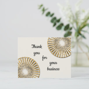 Hartelijk dank voor uw Business Gold Circles - Bed Briefkaart
