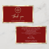 Hartelijk dank voor uw Business Insert Logo Gold B Visitekaartje (Voorkant / Achterkant)