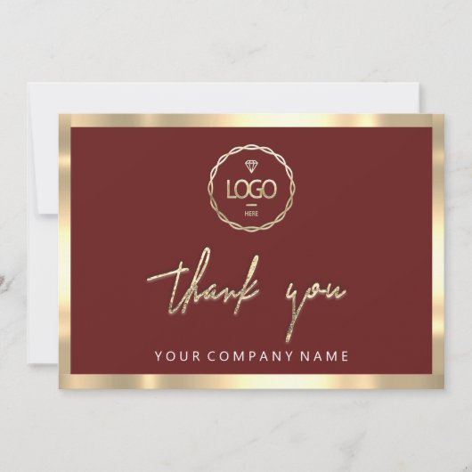 Hartelijk dank voor uw Business Insert Logo Gold L Kaart (Voorkant)