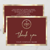 Hartelijk dank voor uw Business Insert Logo Gold L Kaart (Voorkant / Achterkant)