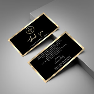Hartelijk dank voor uw Business Insert Logo Gold L Visitekaartje
