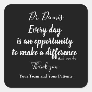 Hartelijk dank voor uw citaat: Zwarte Typografie Vierkante Sticker