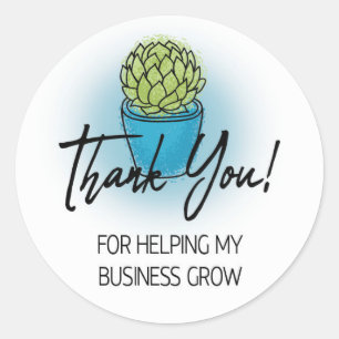 Hartelijk dank voor uw hulp bij het succesvol groe ronde sticker