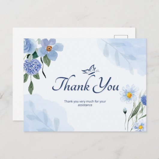 Hartelijk dank voor uw hulp briefkaart (Voorkant / Achterkant)