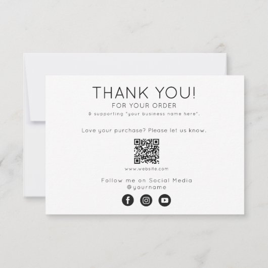 Hartelijk dank voor uw inkooporder bedankkaart (Achterkant)