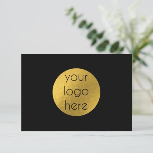 Hartelijk dank voor uw inkooporder Business Black Bedankkaart (Staand voorkant)