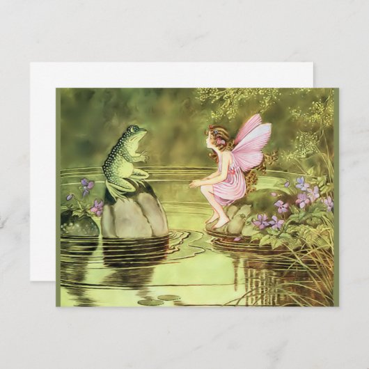 Hartelijk dank voor uw kaart met Fairy en Frog (Voorkant / Achterkant)