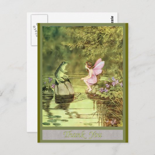 Hartelijk dank voor uw kaart met Fairy en Frog (Voorkant / Achterkant)