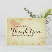 Hartelijk dank voor uw kaart van 5 x 7 inch, (Staand voorkant)