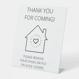 Hartelijk dank voor uw komst in het open huis (gee reclamebord met voetstuk