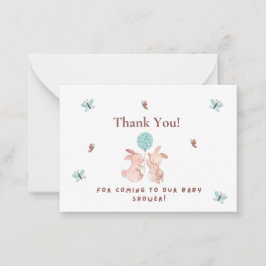 Hartelijk dank voor uw komst naar ons Baby shower Notitiekaartje