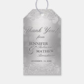 Hartelijk dank voor uw Label Silver Bokeh Cadeaulabel (Voorkant)