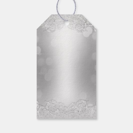 Hartelijk dank voor uw Label Silver Bokeh Cadeaulabel (Achterkant)