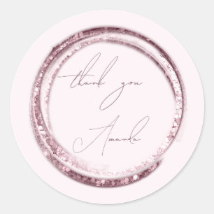 Hartelijk dank voor uw naam Roos poeder roze pasta Ronde Sticker