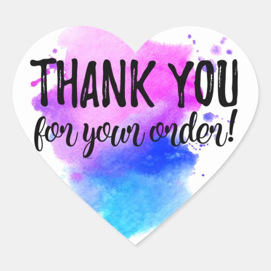 Hartelijk dank voor uw orderlabel hart sticker (Voorkant)