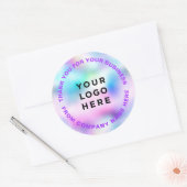 Hartelijk dank voor uw paarse zakelijke Logo Ronde Sticker (Envelop)