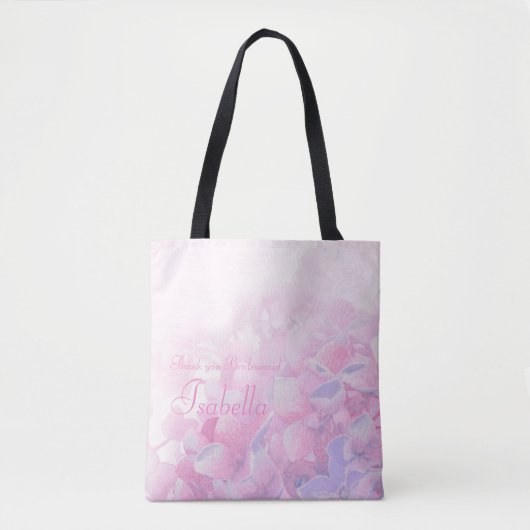 Hartelijk dank voor uw persoonlijke hydrangea roze tote bag (Voorkant)