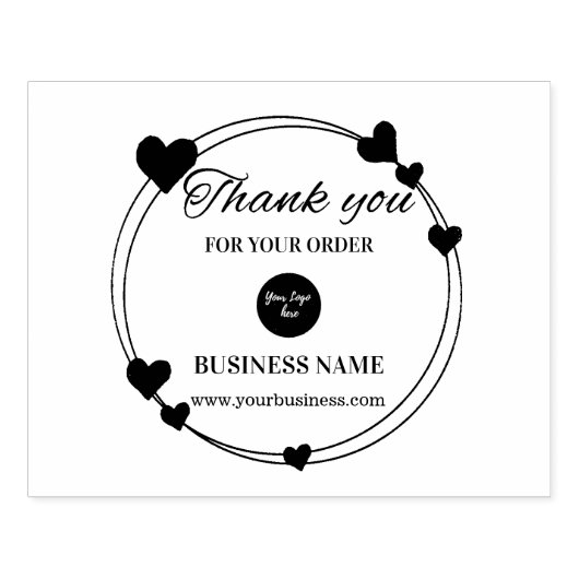 Hartelijk dank voor uw persoonlijke zakelijke logo 	rubberstempel (Afrduk)